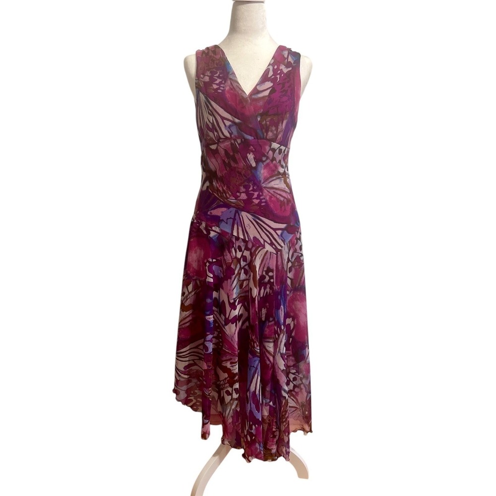 Y2K asymmetrical purple sheer babydoll 6 forest fairy whimsy maxi dress ballet
